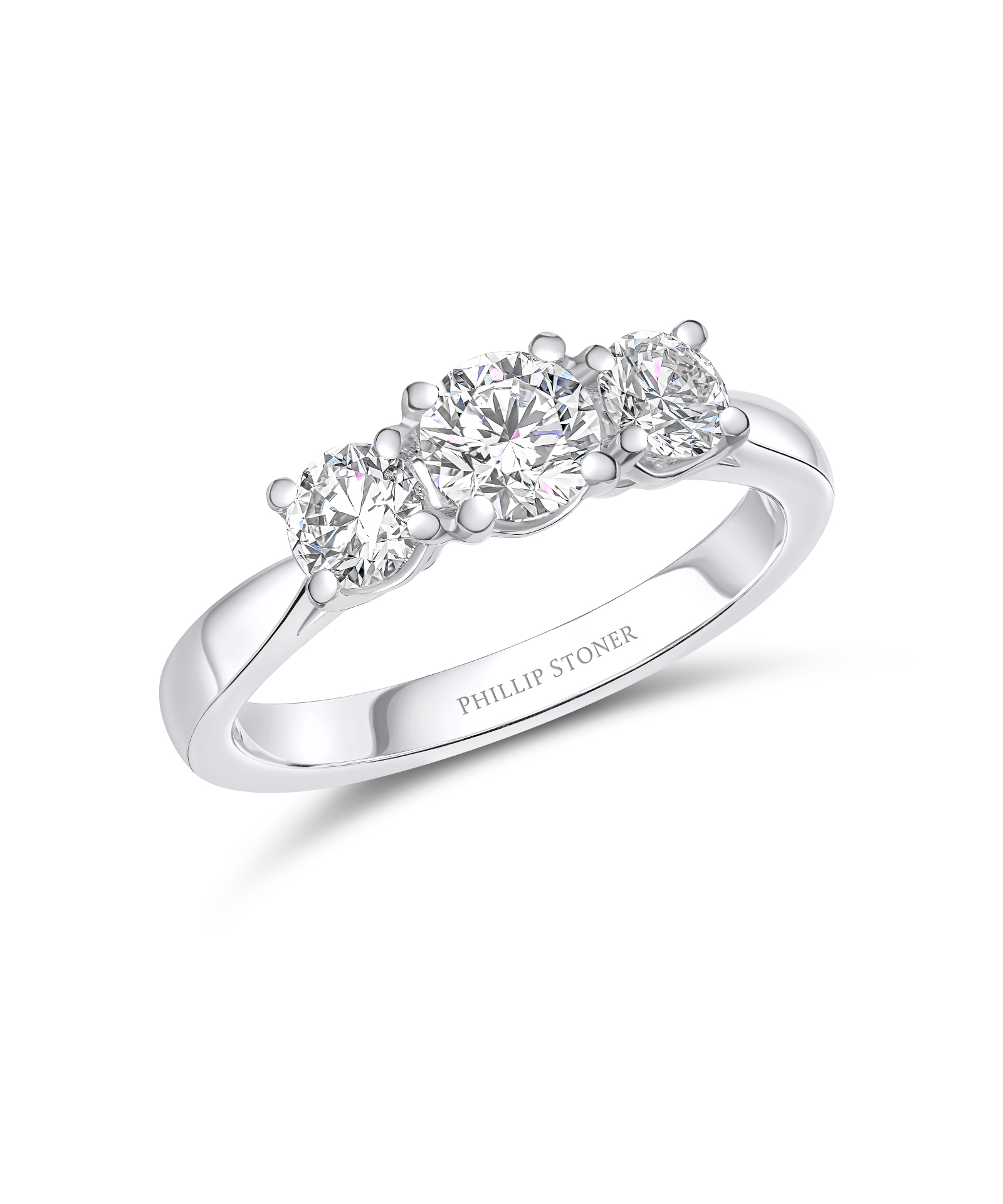 0.50ct Round Brilliant Cut Diamond Trilogy Engagement Ring - Phillip Stoner The Jeweller