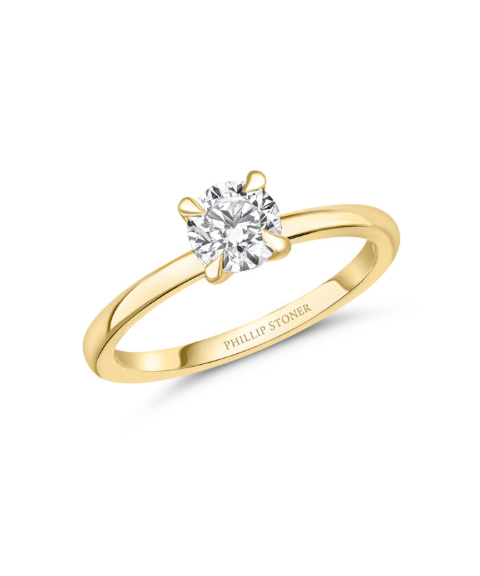 0.70ct Round Brilliant Cut Yellow Gold Diamond Nova Engagement Ring - Phillip Stoner The Jeweller