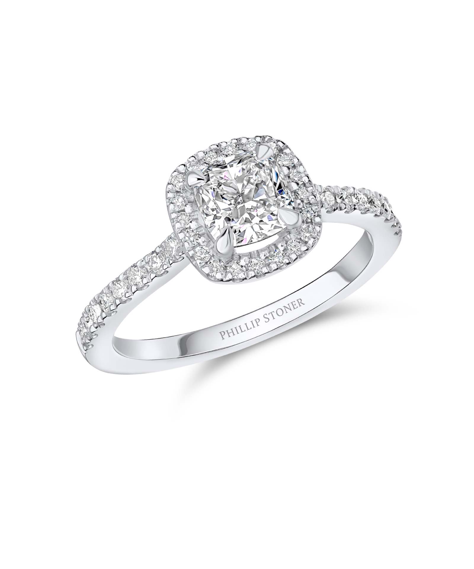 0.90ct Cushion Diamond Thea Halo Engagement Ring - Phillip Stoner The Jeweller