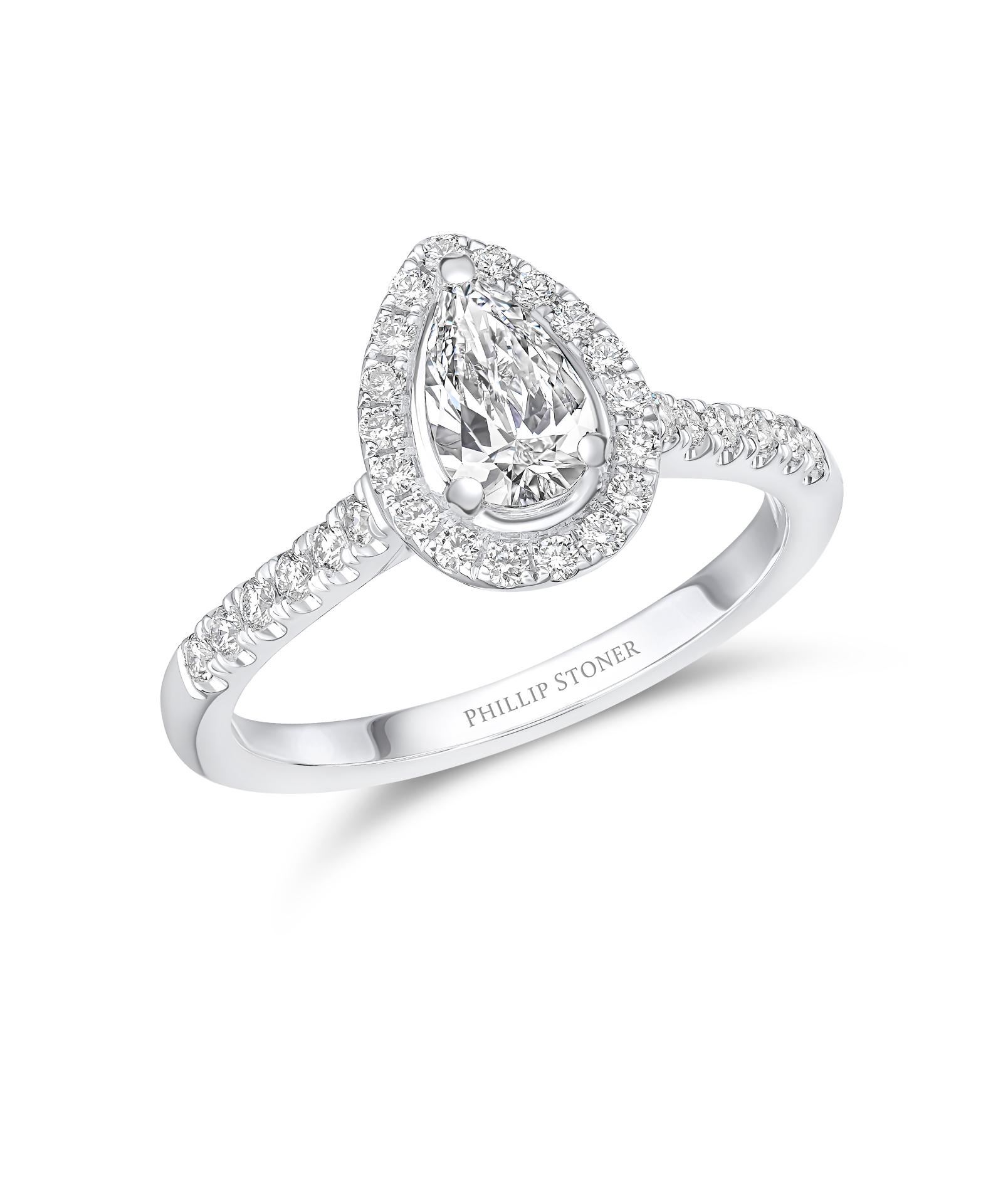 0.50ct Pear Cut Diamond Cluster Engagement Ring - Phillip Stoner The Jeweller