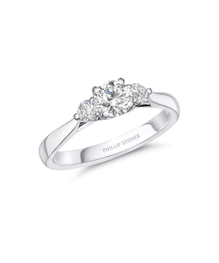 0.50ct Round Brilliant Cut Diamond Platinum Trilogy Ring - Phillip Stoner The Jeweller