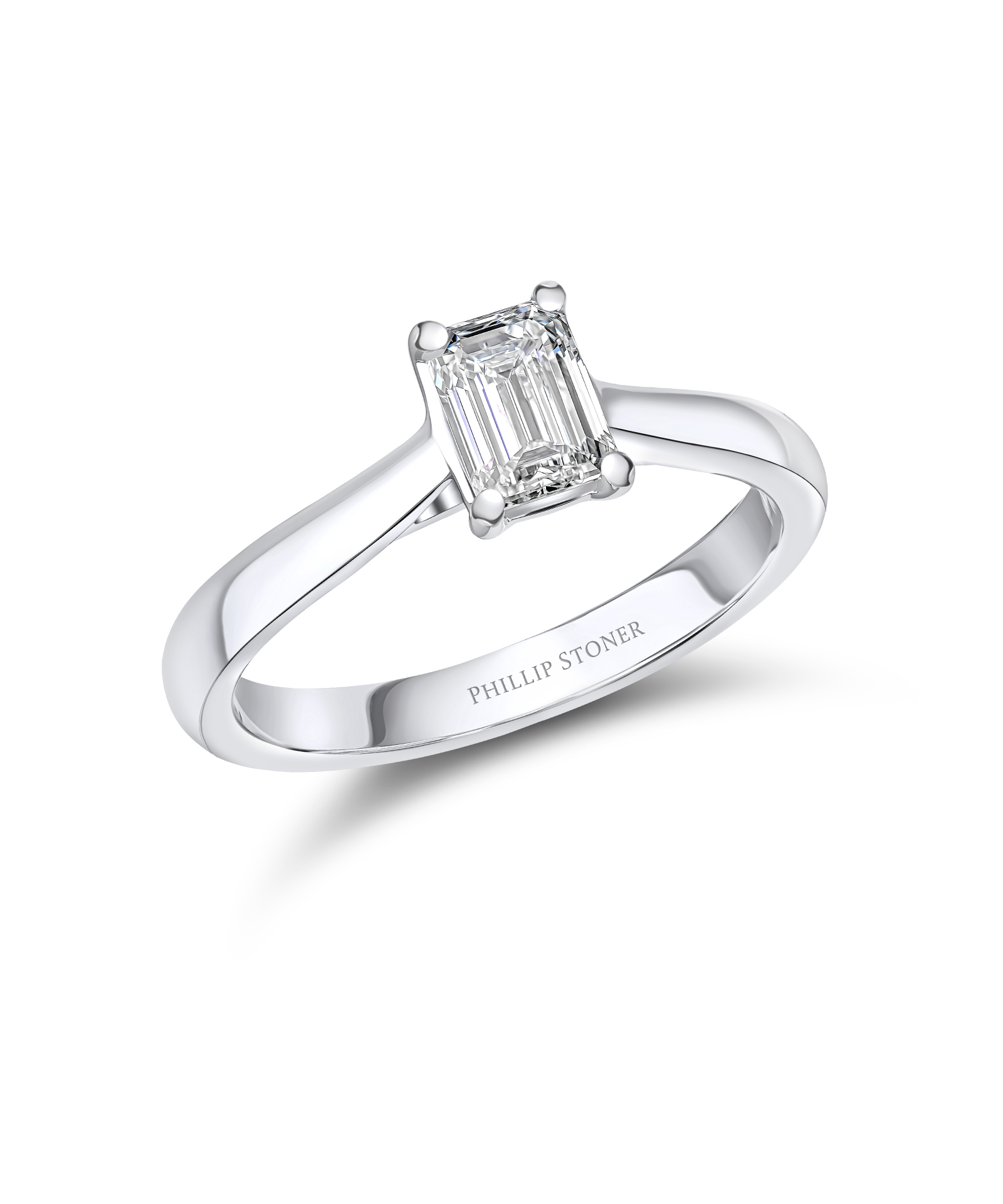 0.70ct Emerald Cut Diamond Solitaire Engagement Ring - Phillip Stoner The Jeweller