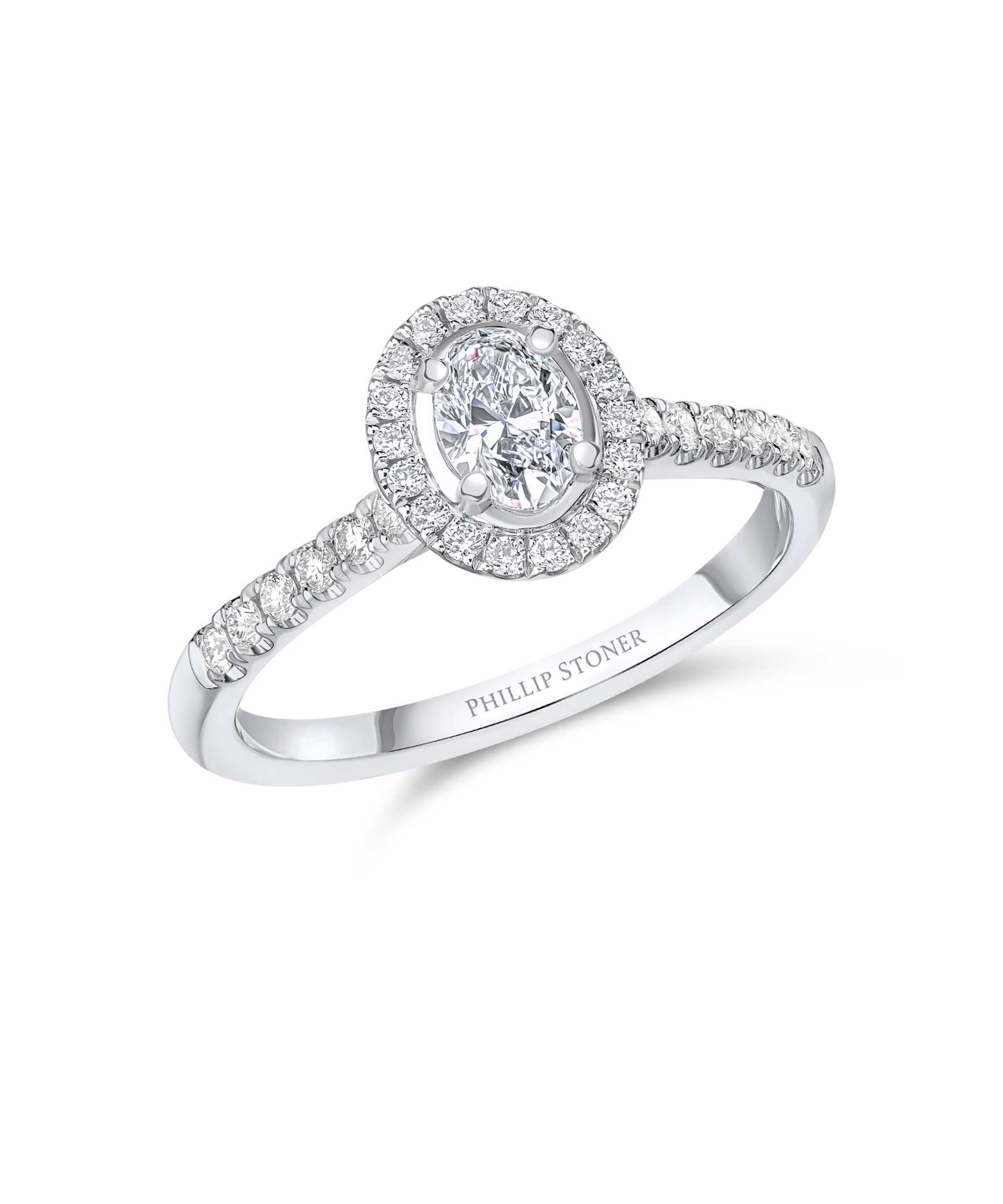 0.30ct Oval Cut Diamond Cluster Engagement Ring - Phillip Stoner The Jeweller
