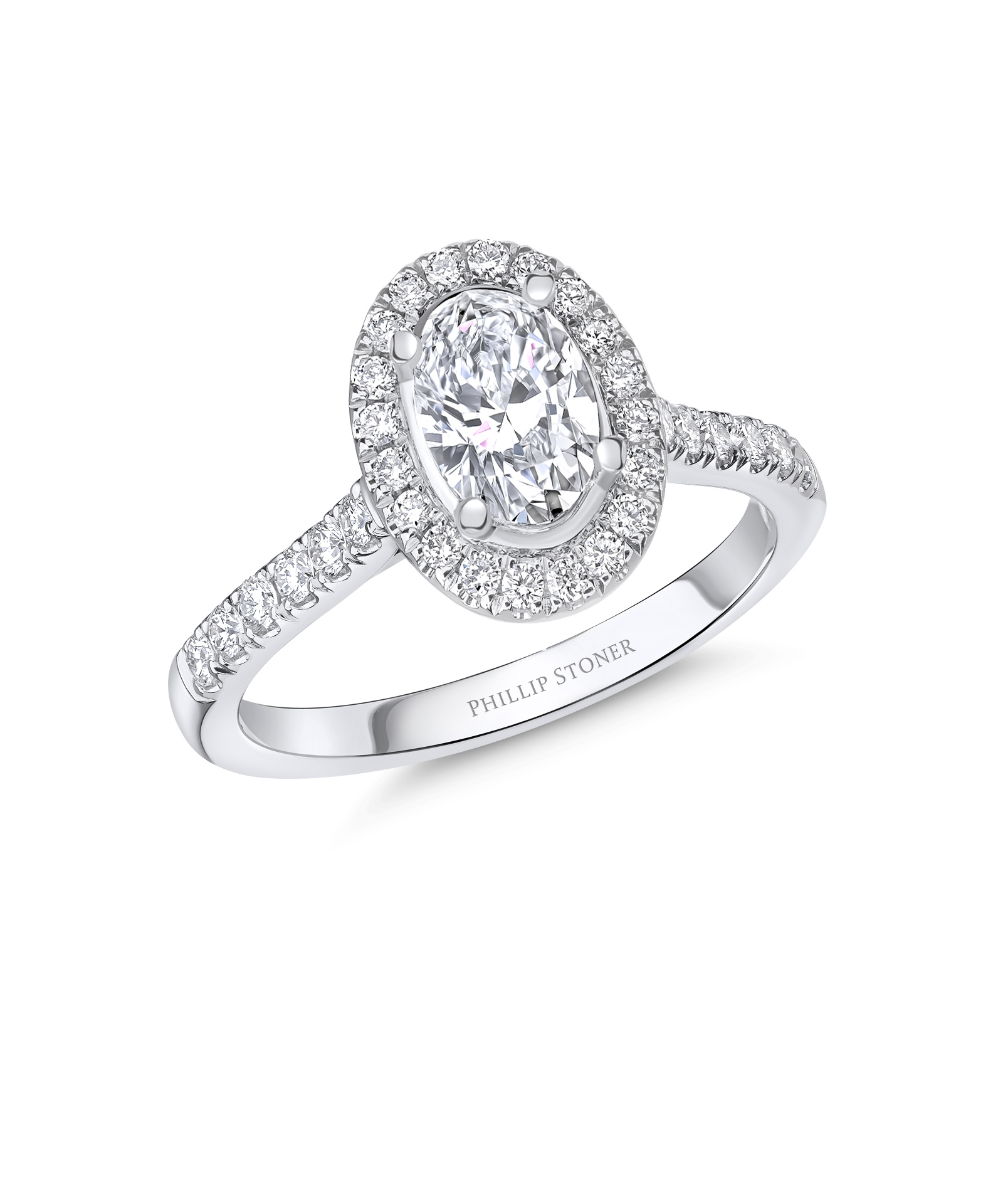0.90ct Oval Cut Diamond Cluster Engagement Ring - Phillip Stoner The Jeweller