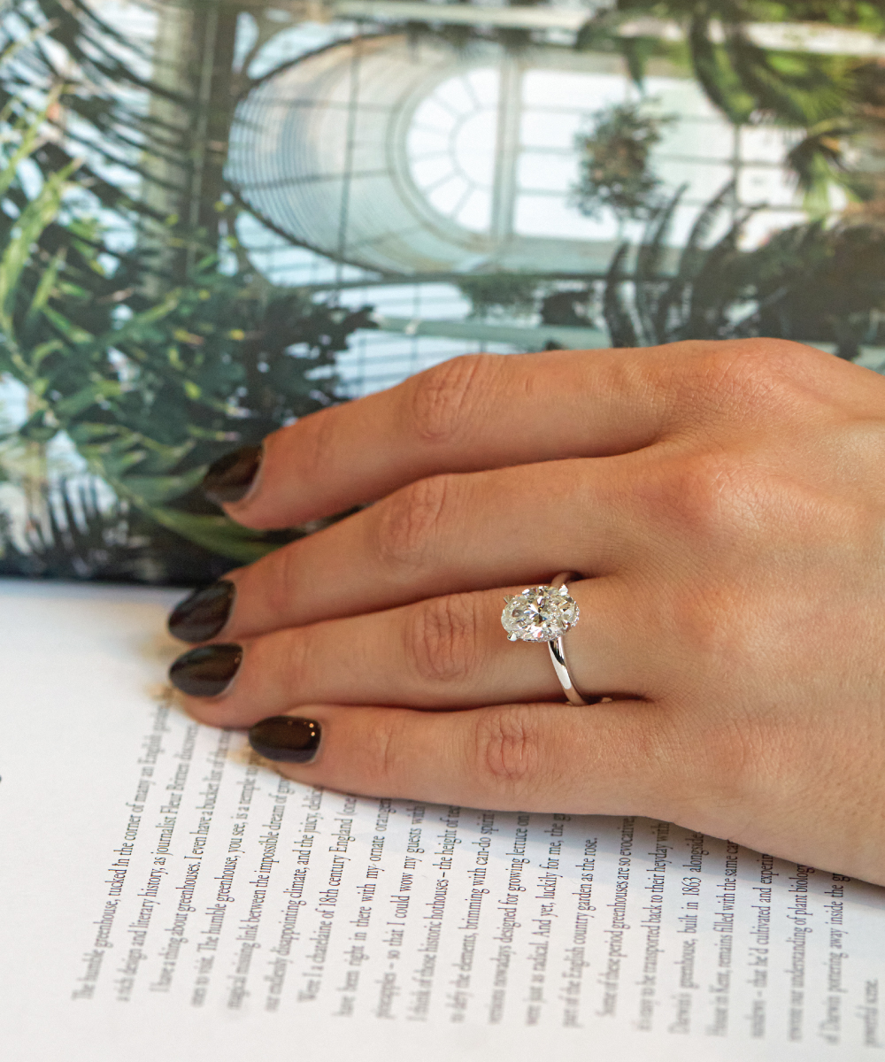 2.60ct Lab Grown Oval Diamond Solitaire Engagement Ring