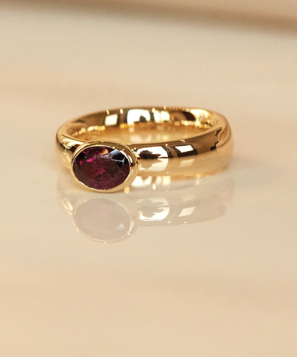 Links of London 18ct Yellow Gold & Rhodolite Cocktail Ring