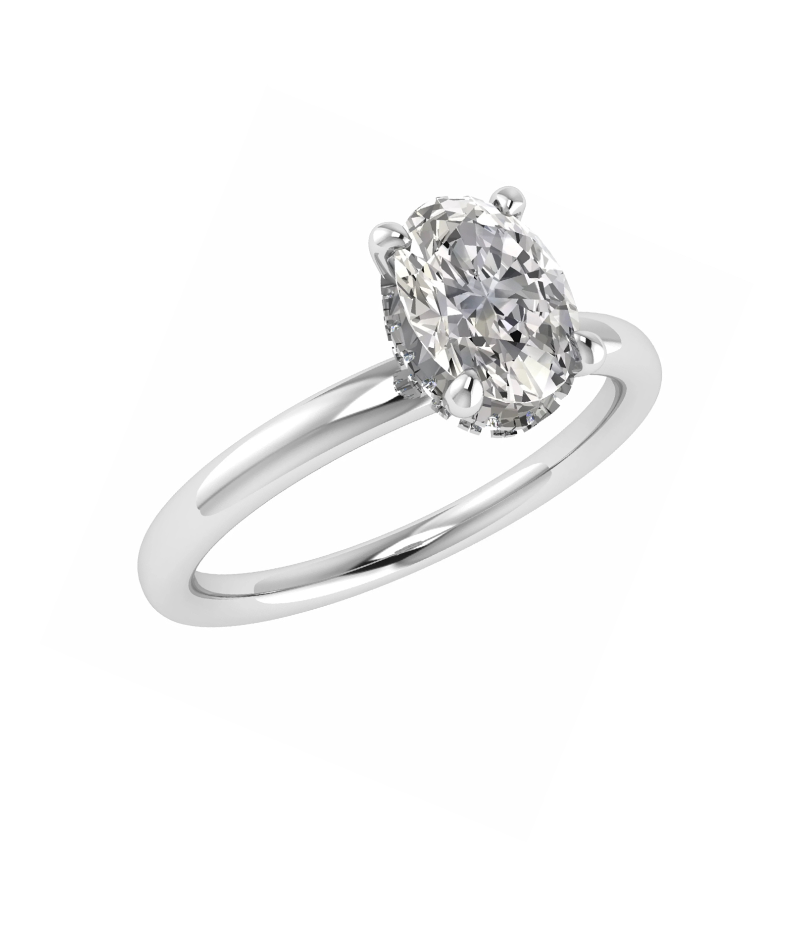 Oval Cut Lab Grown Diamond Platinum Engagement Ring