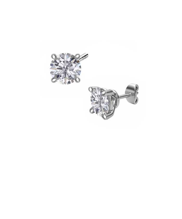 Platinum Lab Grown Diamond Stud Earrings with Talon Claws