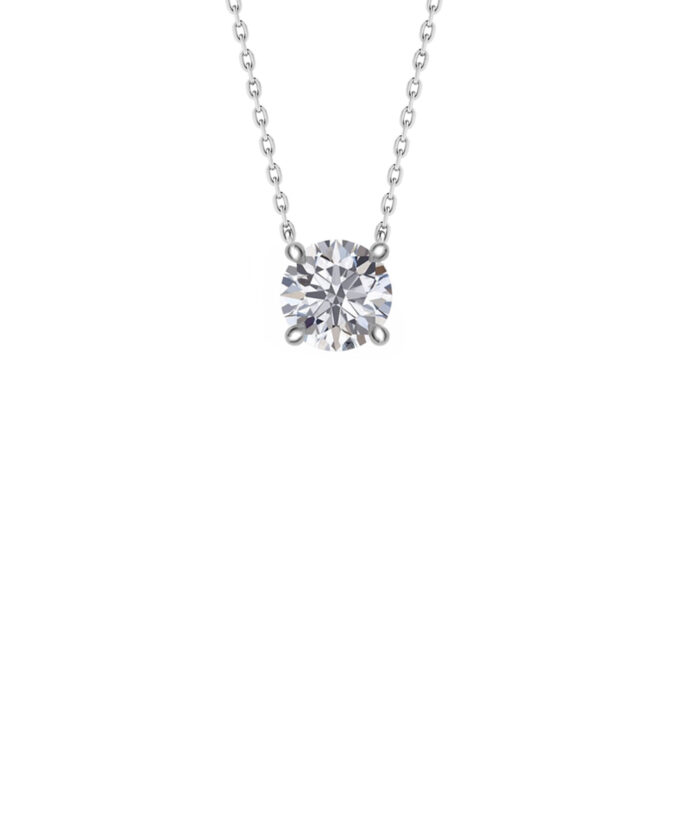 Platinum Round Brilliant Cut Lab Grown Diamond Pendant