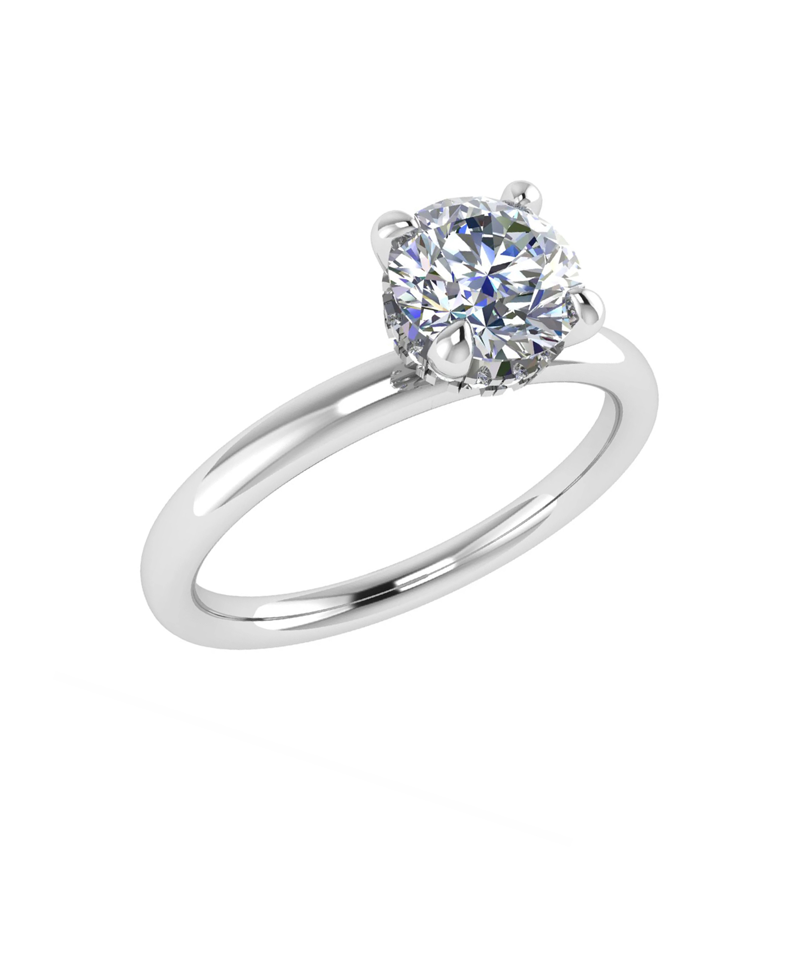 Round Brilliant Cut Lab Grown Diamond Platinum Engagement Ring
