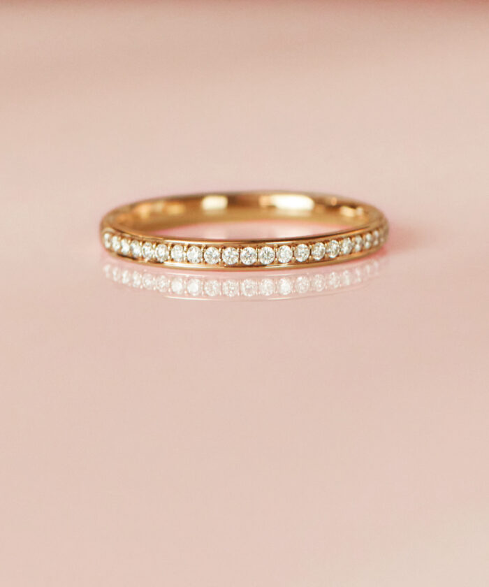 2mm 0.09ct 18ct Rose Gold Pavé-Set Diamond Eternity Ring