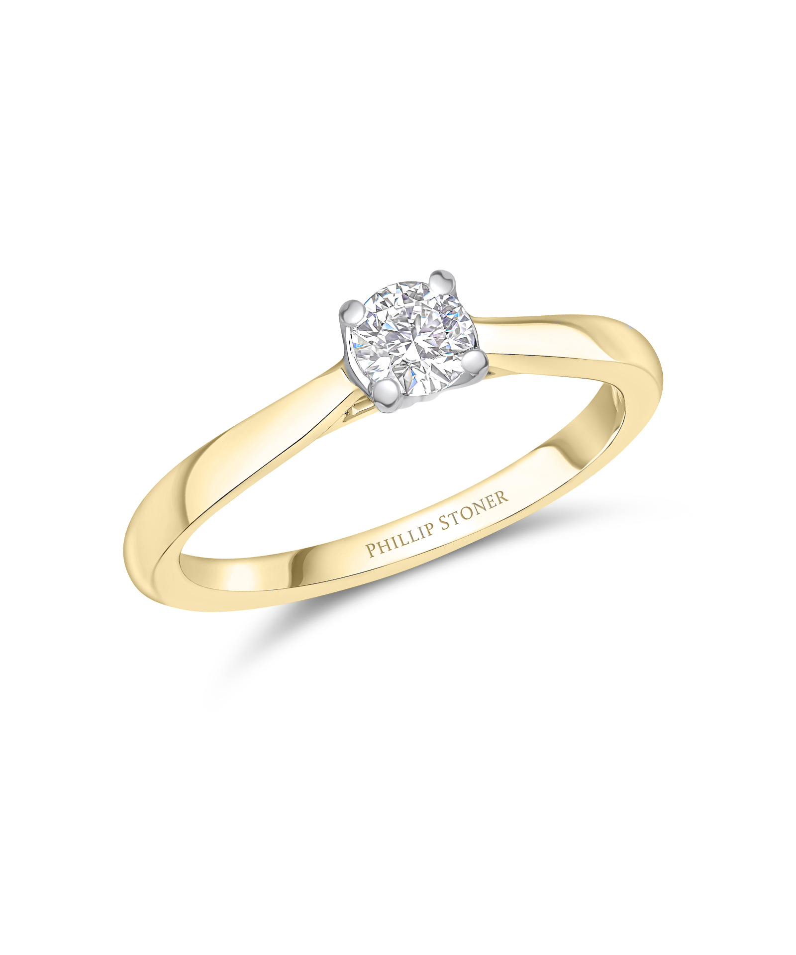 0.30ct Round Brilliant Diamond Open Set Yellow Gold Engagement Ring - Phillip Stoner The Jeweller