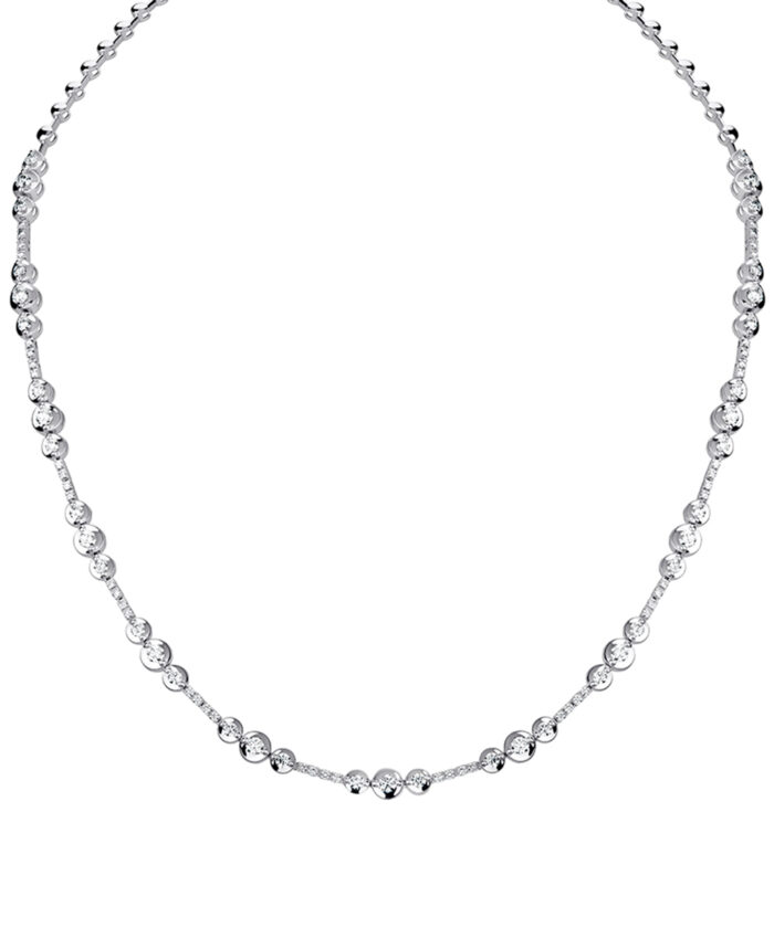 18ct White Gold Diamond Encrusted Collar Necklace