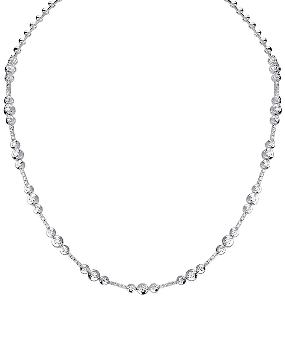 18ct White Gold Diamond Encrusted Collar Necklace