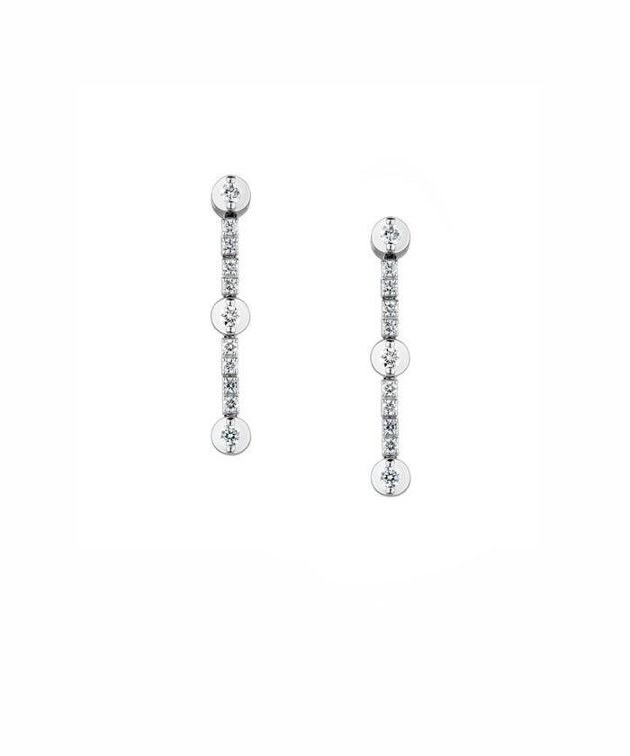 18ct White Gold Diamond Encrusted Drop Earrings