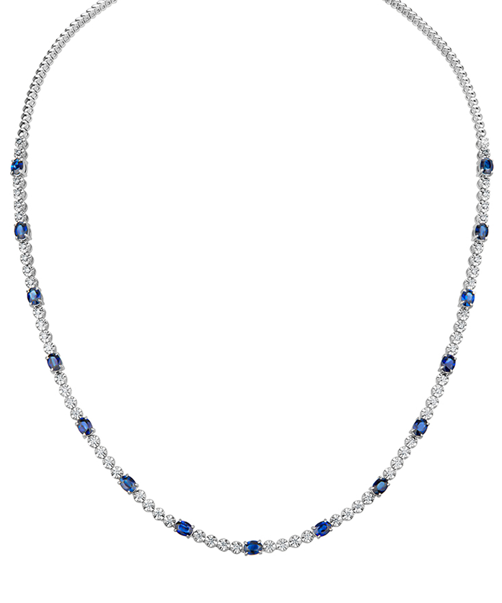 18ct White Gold Sapphire & Diamond Collar Necklace