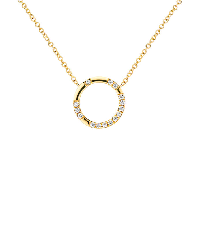 18ct Yellow Gold Diamond Set Loop Pendant