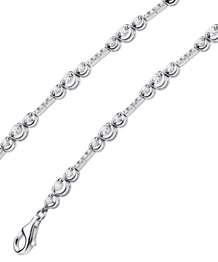 Duet Graduated Diamond Encrusted Line Bracelet