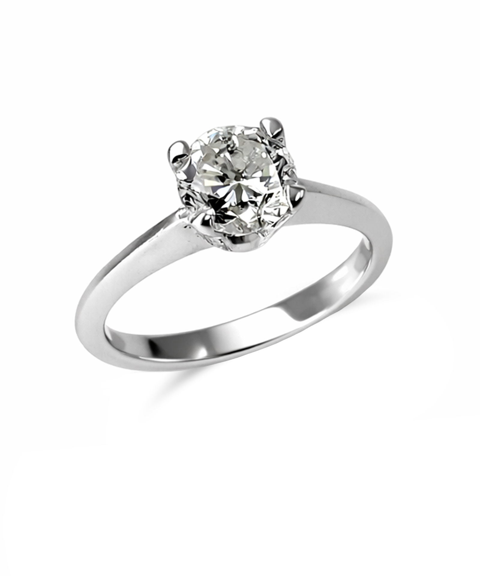 Pre-owned 1ct Round Brilliant Cut Solitaire Ring with Knife Edge Band