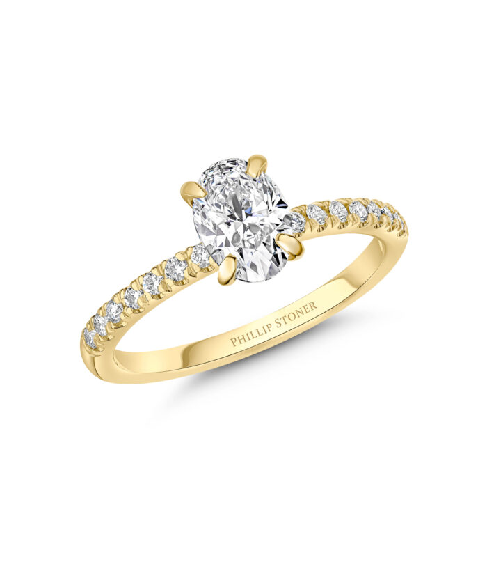 0.70ct Oval Cut Diamond Set Nova Yellow Gold Engagement Ring - Phillip Stoner The Jeweller