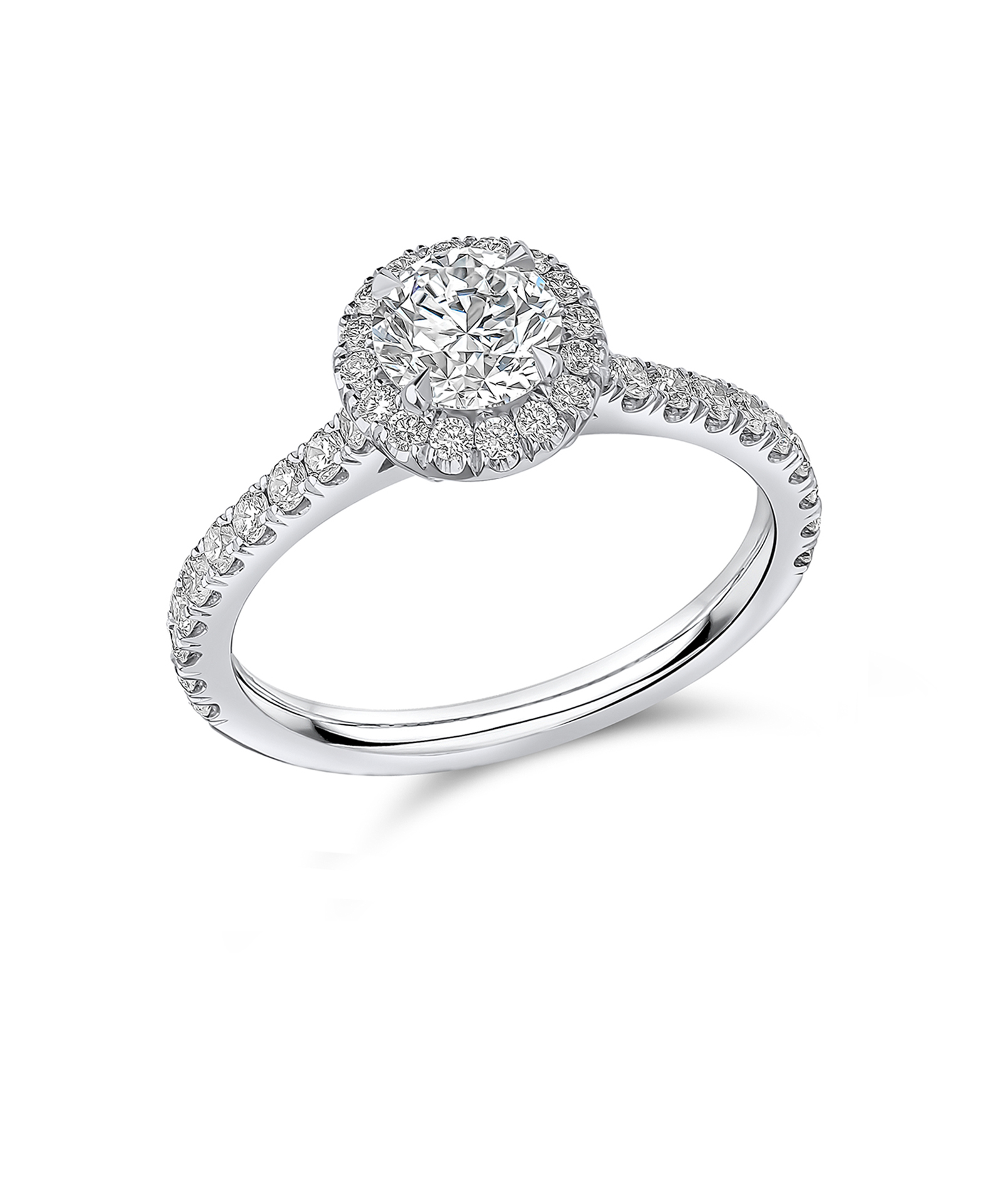 0.70ct Round Brilliant Cut DIamond Oyster Engagement Ring