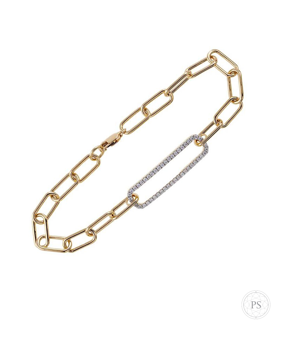 18ct Yellow Gold Love Links Diamond Bracelet