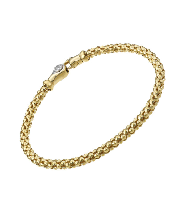 Chimento Yellow Gold Melograno Domed Woven Chain Bracelet