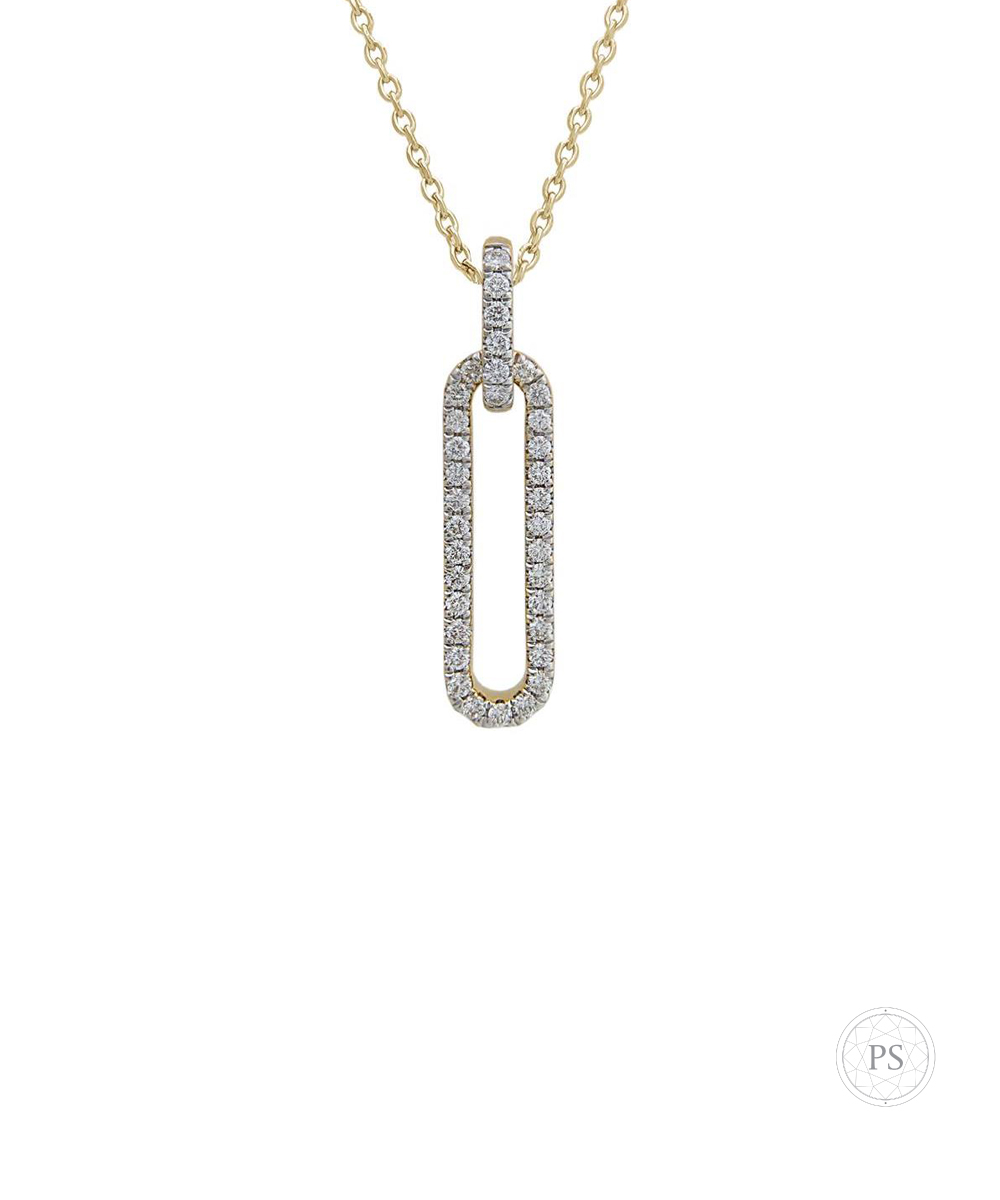 Yellow Gold Love Links Diamond Pendant