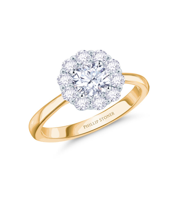 0.40ct Round Brilliant Cut Diamond Cluster Engagement Ring - Phillip Stoner The Jeweller
