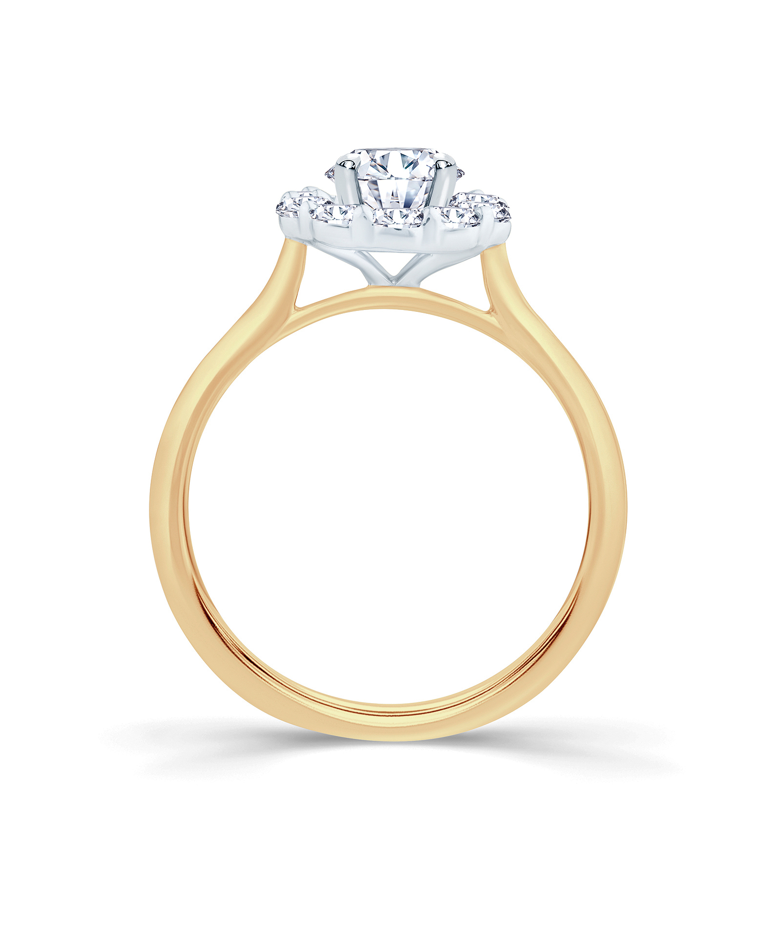 0.40ct Round Brilliant Cut Diamond Cluster Engagement Ring Setting - Phillip Stoner The Jeweller