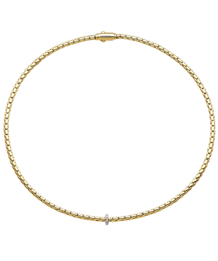 Chimento Gold Stretch Collar Necklace with Diamond Rondelle