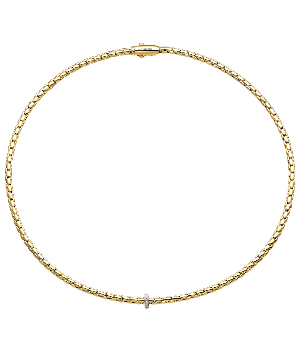 Chimento Gold Stretch Collar Necklace with Diamond Rondelle