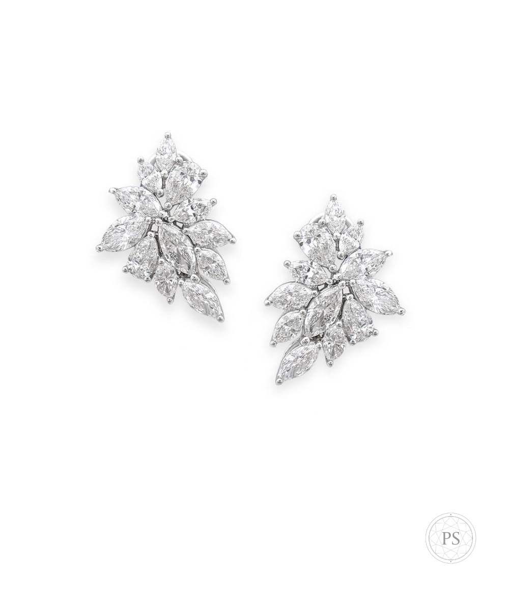 Platinum Starburst Diamond Earrings