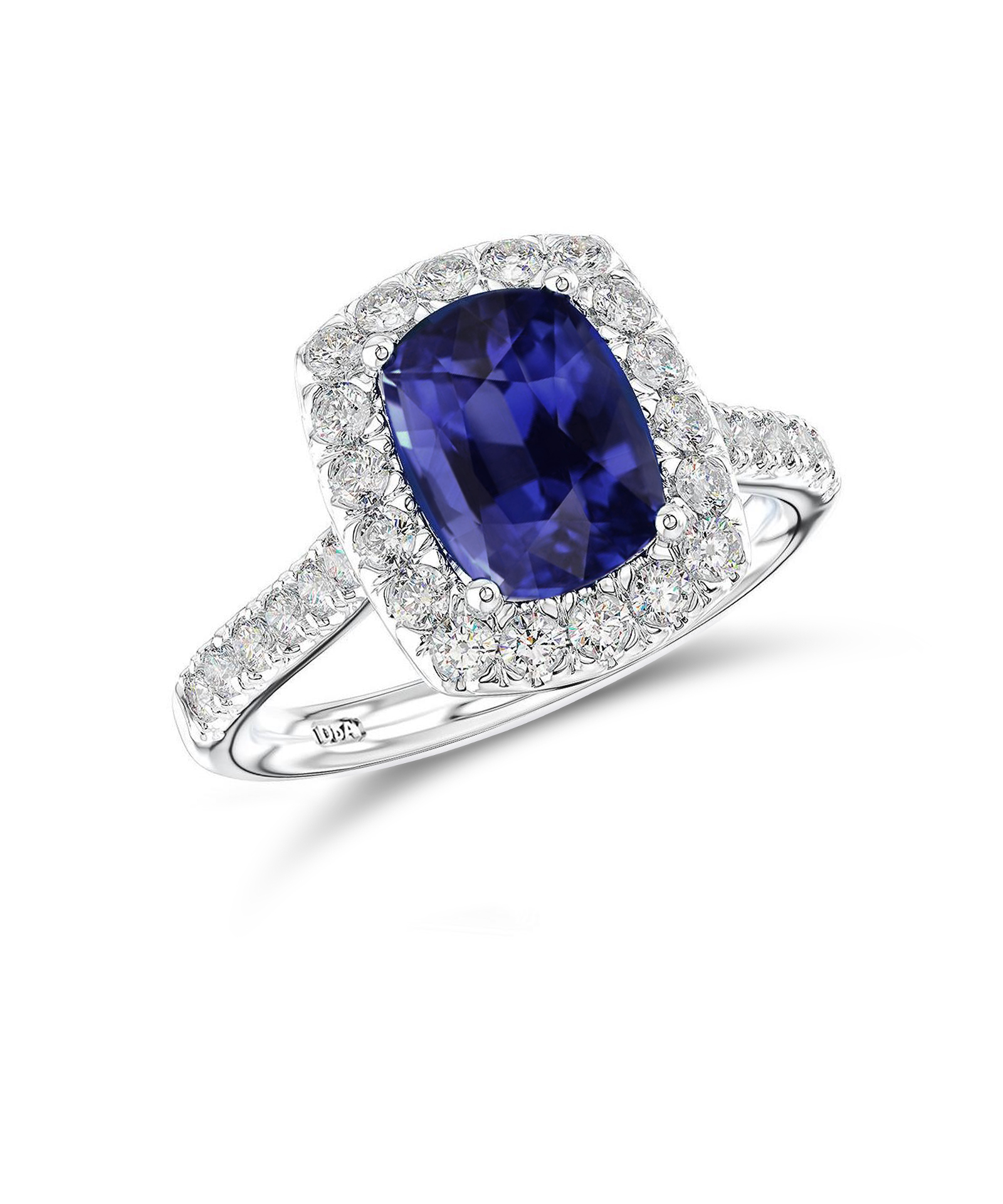 Sapphire & Diamond Cluster Engagment Ring