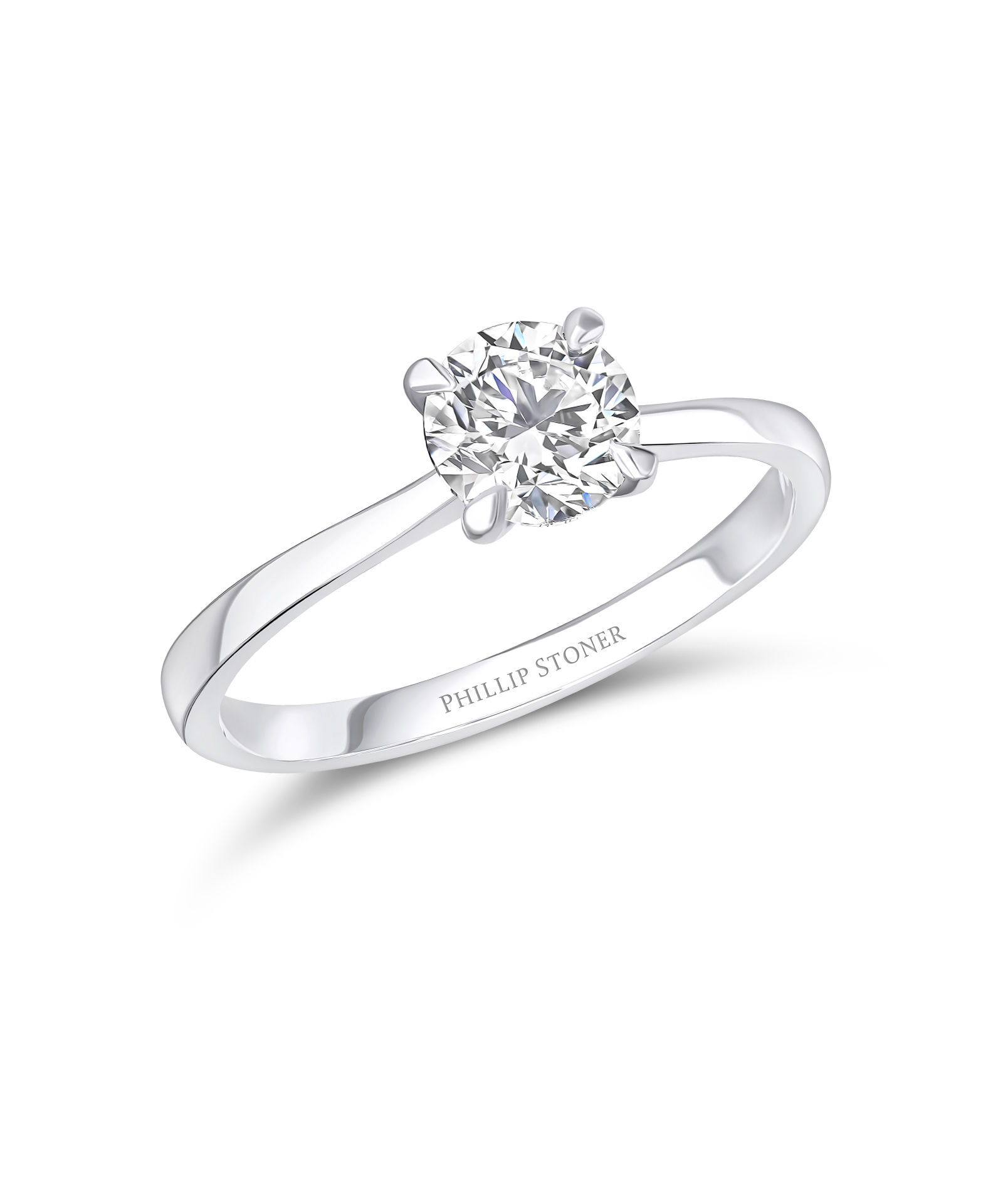 1ct Round Cut Slim Engagement Ring - Phillip Stoner The Jeweller