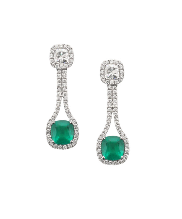 Emerald & Diamond Cocktail Earrings
