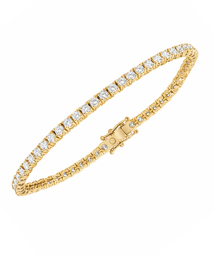 18ct Yellow Gold Classic Diamond Line Bracelet