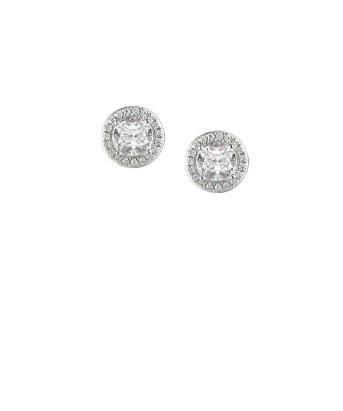 Pavé Diamond Halo Stud Earrings