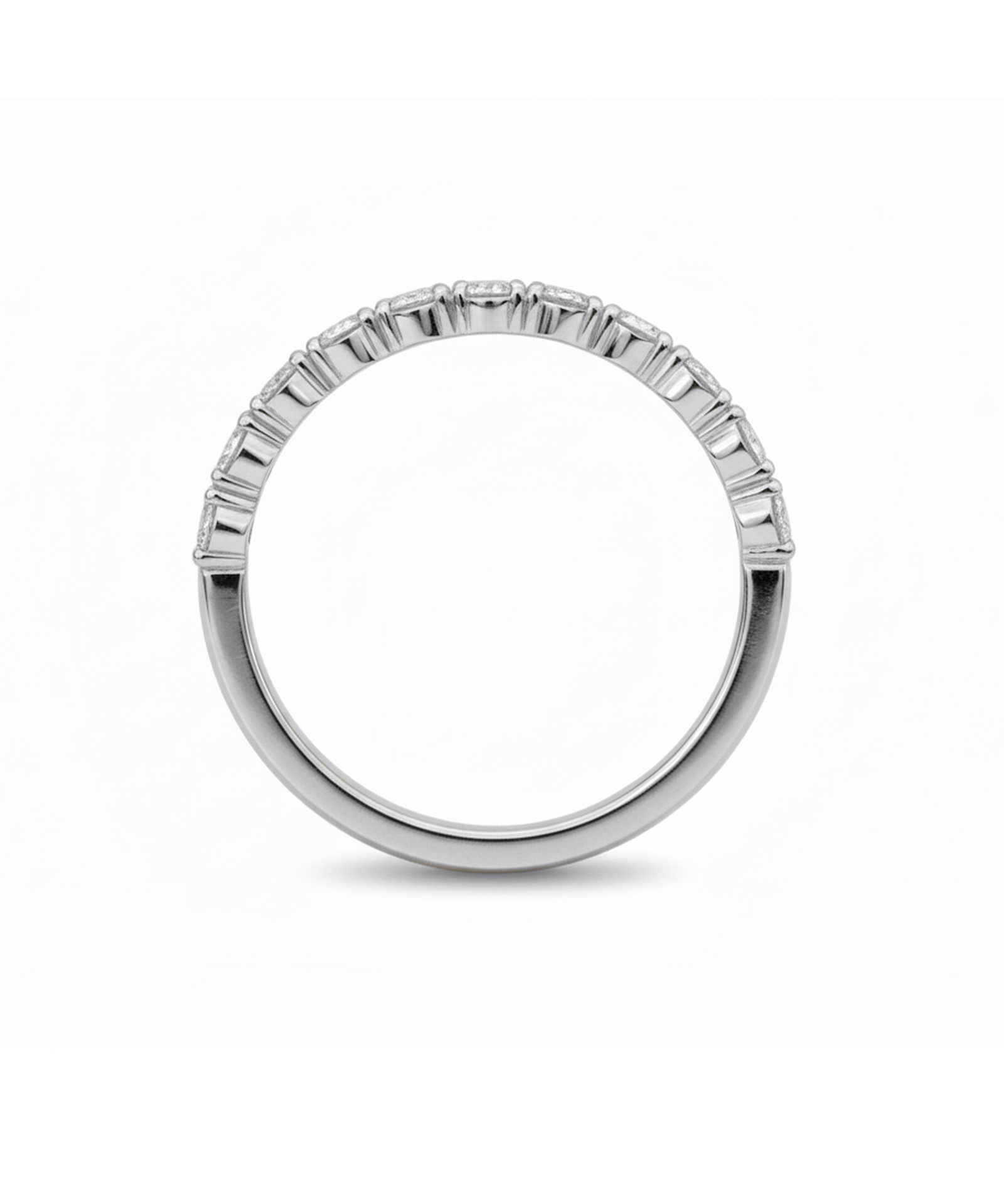 Platinum 0.60tcw Round Brilliant Cut Diamond Eternity Band - Side Detail