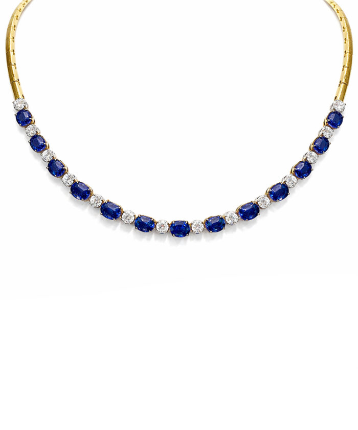 Pre-owned Picchiotti Sapphire & Diamond Necklace