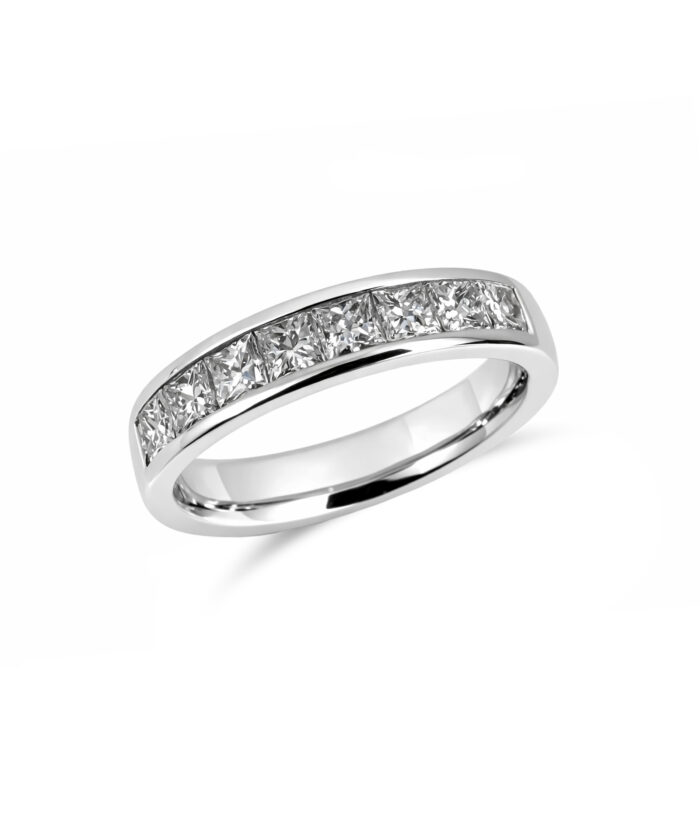 Pre-owned Princess Cut Channel Set Diamond Eternity Band
