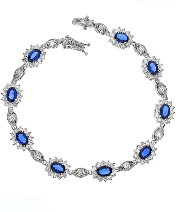 Sapphire & Diamond Statement Cluster Bracelet