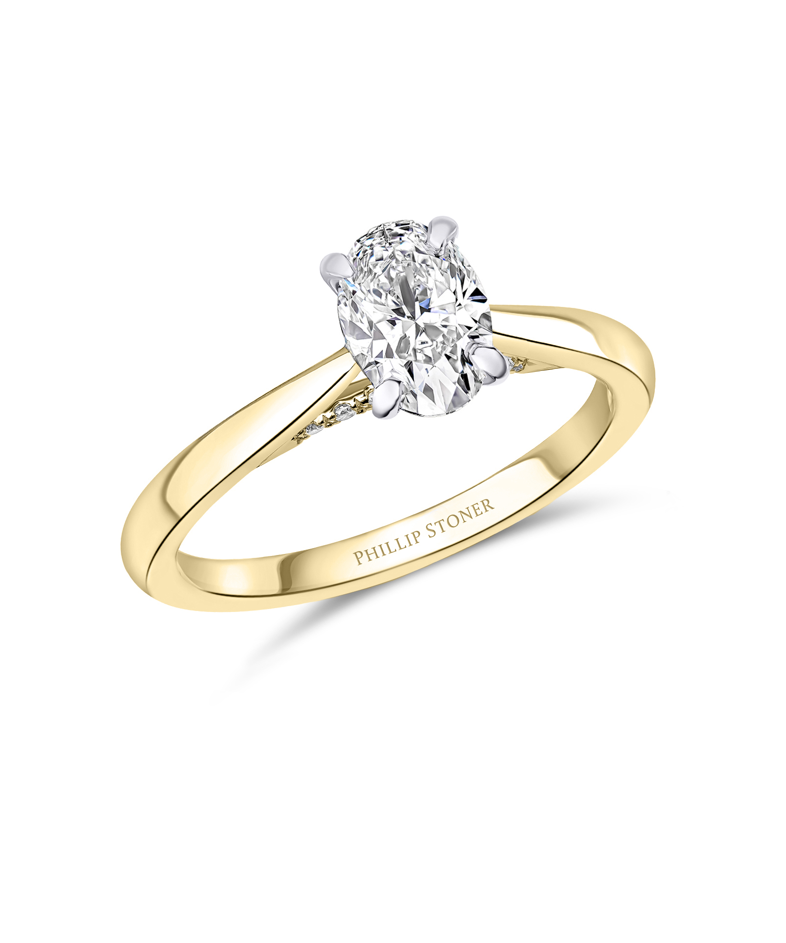 0.70ct Oval Solitaire Engagement Ring with Diamond Bridge - 18ct Yellow Gold
