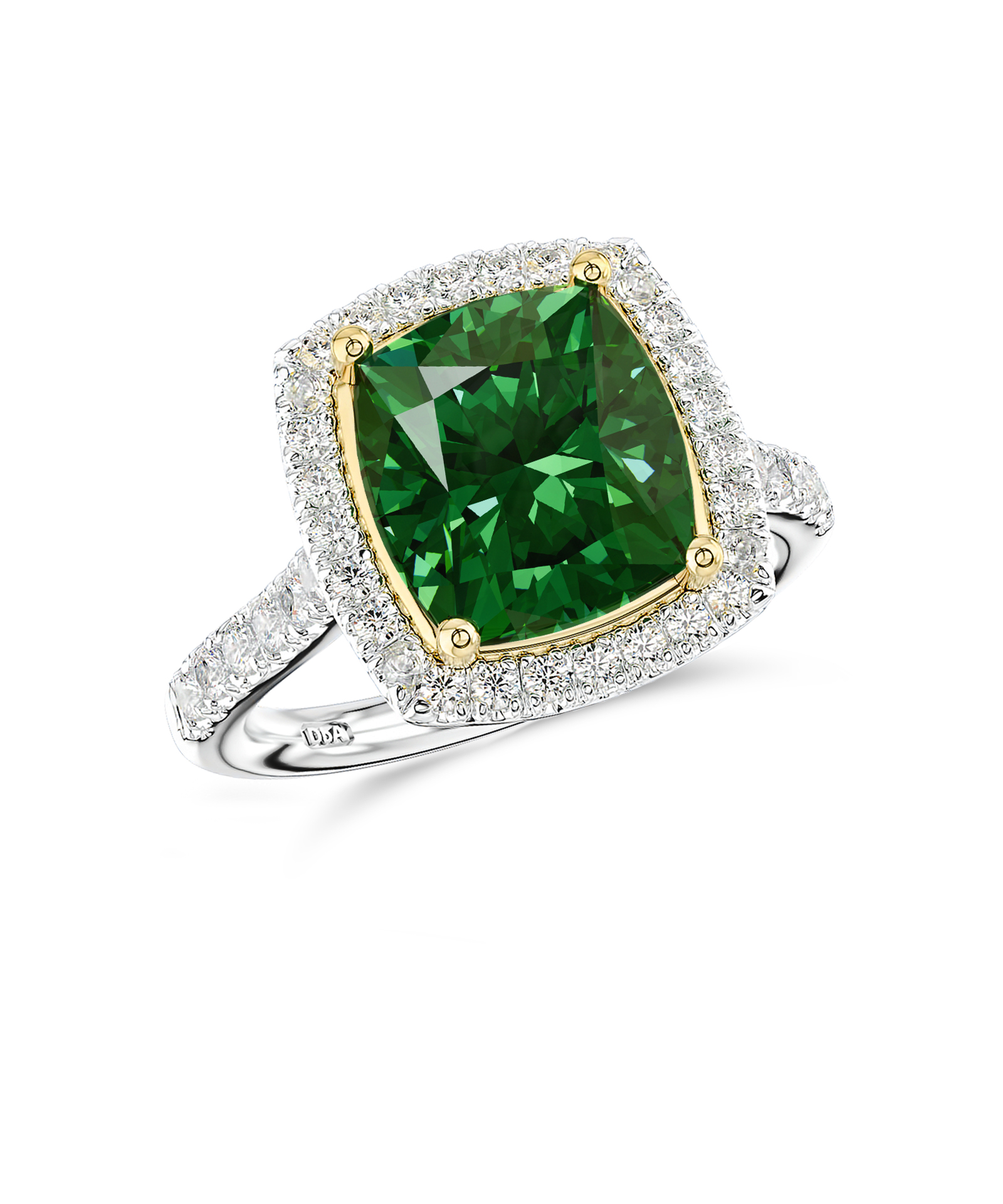 Platinum Green Tourmaline & Diamond Cocktail Ring