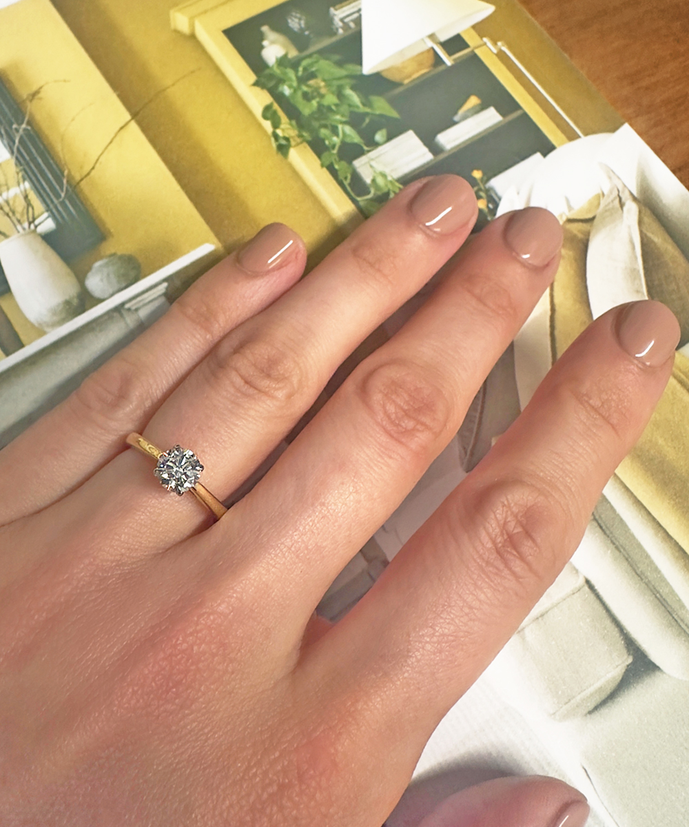0.70ct Round Brilliant Cut Botswana Diamond Solitaire Engagement Ring in 18ct Yellow Gold