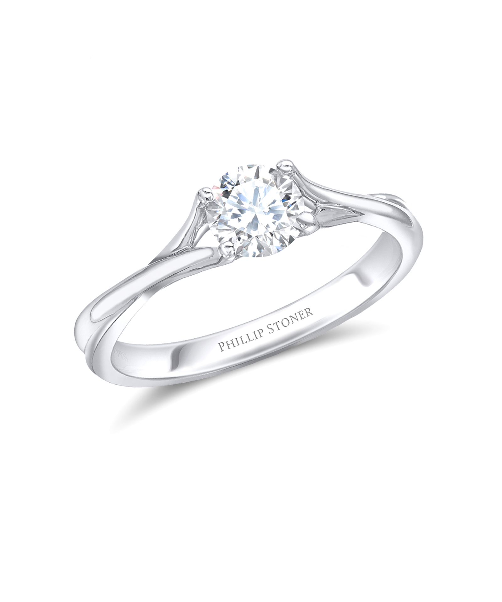 0.70ct Round Brilliant Cut Diamond Plaited Engagement Ring - Phillip Stoner The Jeweller