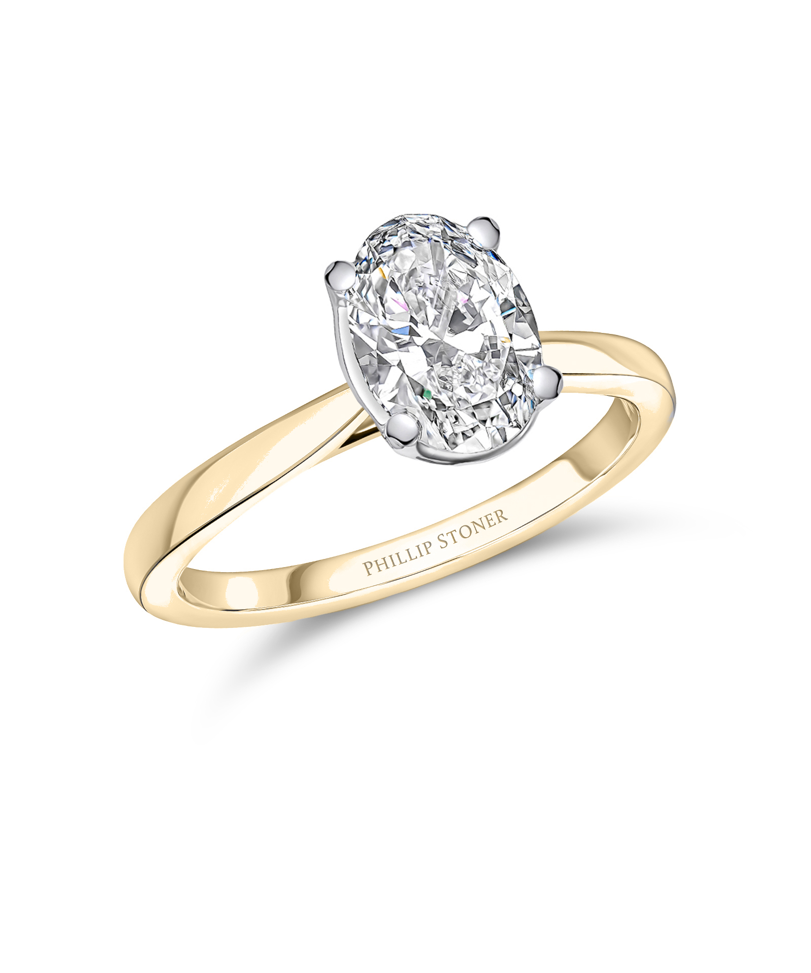 1.5ct Oval Cut Diamond 18ct Yellow Gold Engagement Ring - Phillip Stoner The Jeweller