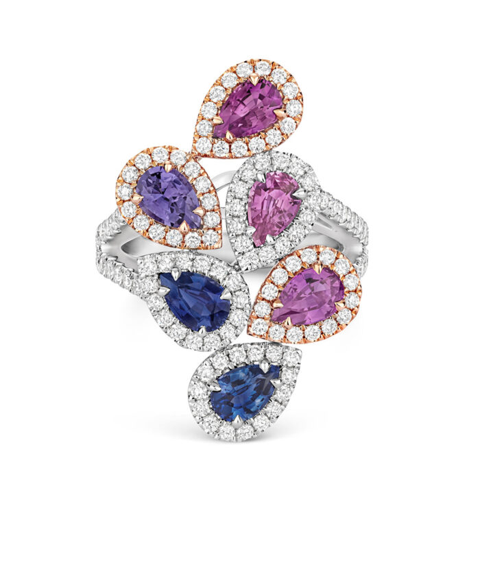 Madagascan Sapphire & Diamond Cocktail Ring, Phillip Stoner The Jeweller