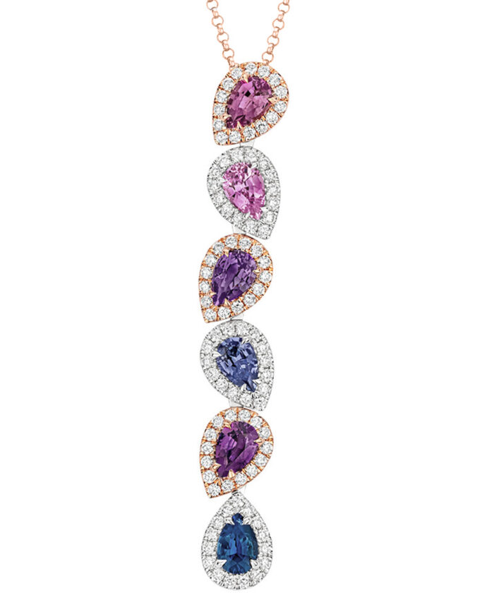 Madagascan Untreated Sapphire & Diamond Pendant, Phillip Stoner The Jeweller