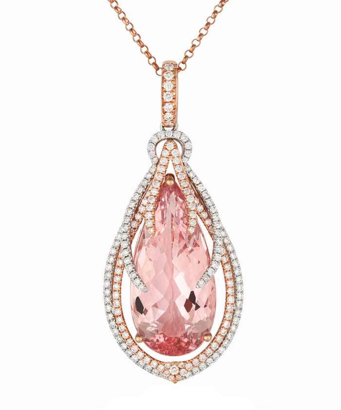 Morganite & DIamond Cocktail Pendant